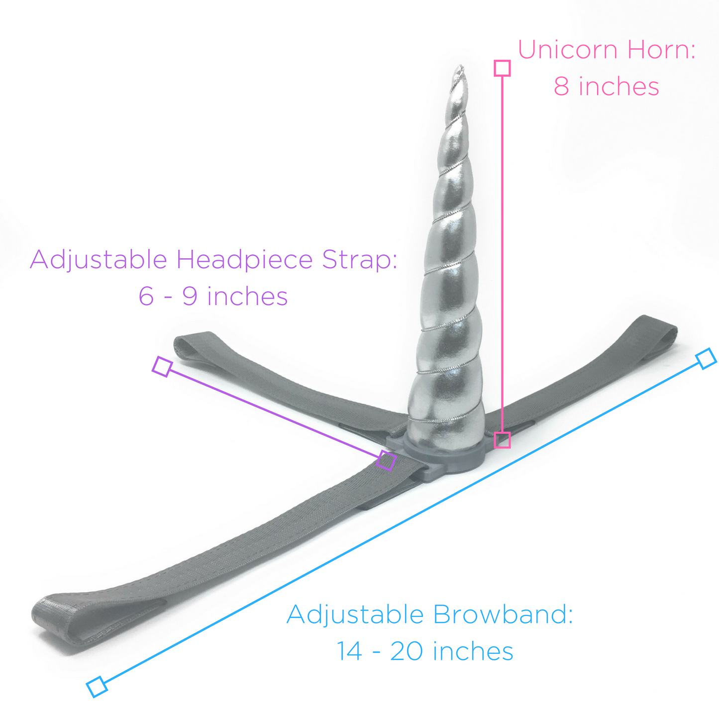 Plush Unicorn Horn for Ponies & Mini Horses (8" Horn)